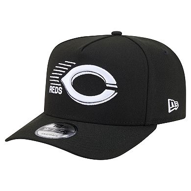 Men's New Era Black Cincinnati Reds Motion A-Frame 9FIFTY Snapback Hat