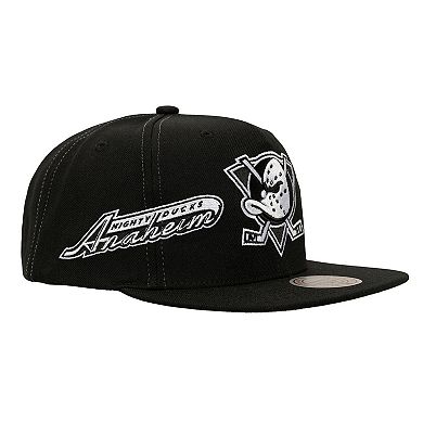 Men's Mitchell & Ness Black Anaheim Ducks Trifecta Snapback Hat