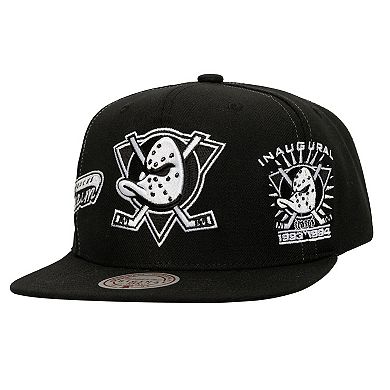 Men's Mitchell & Ness Black Anaheim Ducks Trifecta Snapback Hat