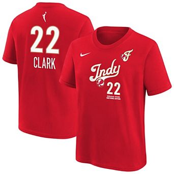 Youth Nike Caitlin Clark Red Indiana Fever Rebel Edition Name & Number T-Shirt