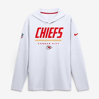 Men's Nike White Kansas City Chiefs Sideline Lightweight Long Sleeve Hooded Dri-FIT Top