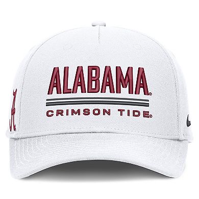 Men's Nike White Alabama Crimson Tide 2026 Sideline Dri-FIT Rise Adjustable Hat
