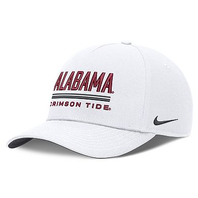 Men's Nike White Alabama Crimson Tide 2026 Sideline Dri-FIT Rise Adjustable Hat