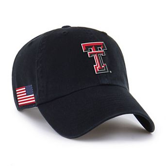 Men's '47 Black Texas Tech Red Raiders Americana Heritage Clean Up Adjustable Hat