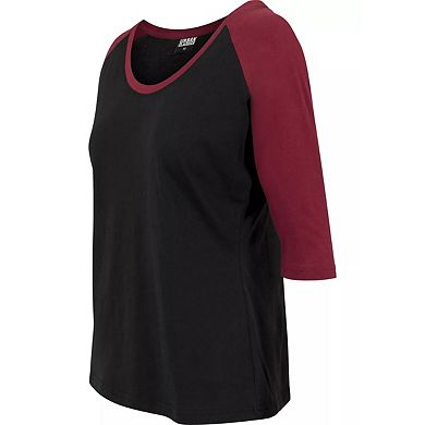 Urban Classics Womens/Ladies Contrast Raglan 3/4 Sleeve Top