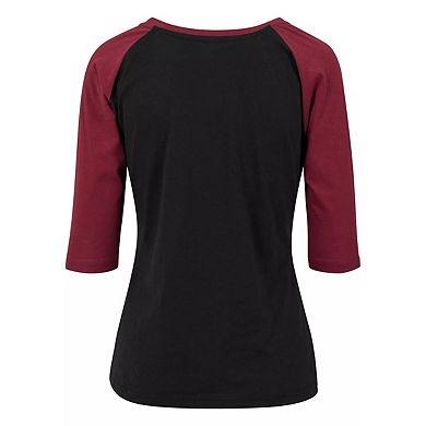 Urban Classics Womens/Ladies Contrast Raglan 3/4 Sleeve Top