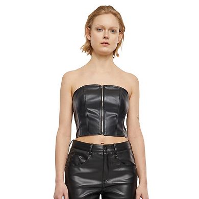 Urban Classics Womens/Ladies Synthetic Leather Bandeau Top