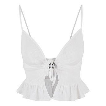 Urban Classics Womens/Ladies Ruffled Waffle Pique Top