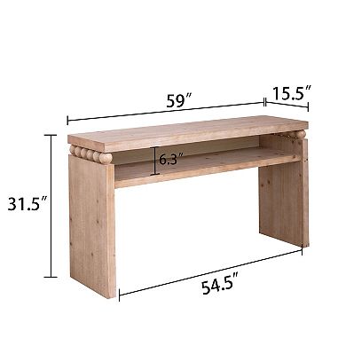 Pnronnc 59" Modern Wooden Console Table Entryway Table with Open Shelf