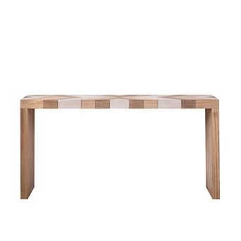 Pnronnc 62" Modern Wood Console Table with Chevron Pattern Entryway Table