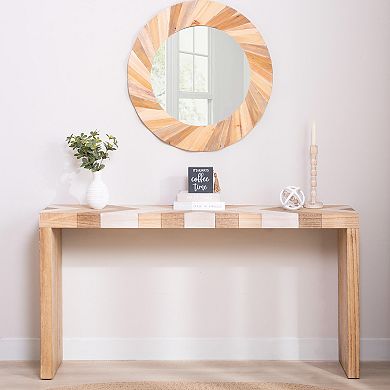 Pnronnc 62" Modern Wood Console Table with Chevron Pattern Entryway Table