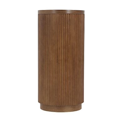 Pnronnc 58.9" Console Table Curved Edge Entryway Table with Open Shelf Fluted