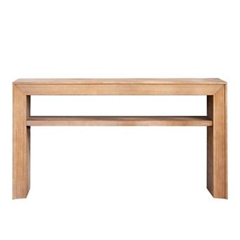 Pnronnc 59" Solid Wood Console Table with Storage Shelf Entryway Table