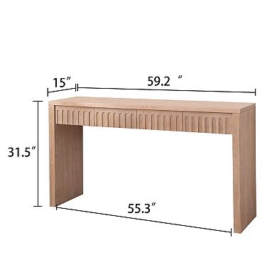 Pnronnc 59.2" Modern Console Table with 4 Drawers Wooden Entryway Table