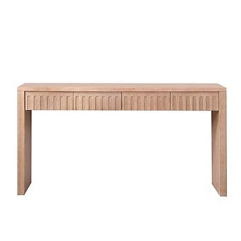 Pnronnc 59.2" Modern Console Table with 4 Drawers Wooden Entryway Table