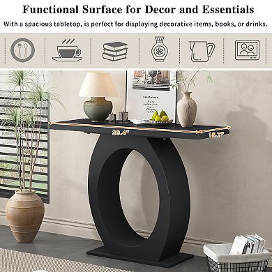 Pnronnc Modern Hallway Console Table Minimalist Entryway Table with Round Base