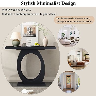 Pnronnc Modern Hallway Console Table Minimalist Entryway Table with Round Base