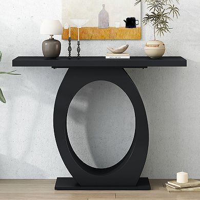 Pnronnc Modern Hallway Console Table Minimalist Entryway Table with Round Base