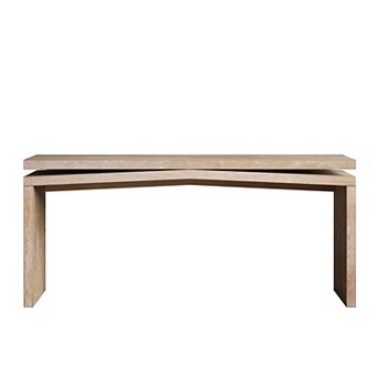 Pnronnc 65 Inch Solid Wood Veneer Console Table Hallway Long Entryway Table