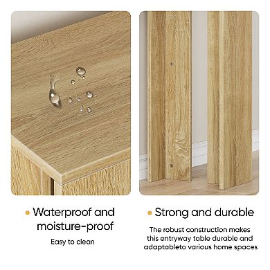 Pnronnc 62.99 Inch Wood Console Table Extra Long Entryway Table