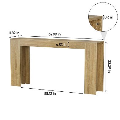 Pnronnc 62.99 Inch Wood Console Table Extra Long Entryway Table