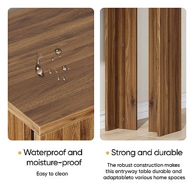 Pnronnc 62.99 Inch Wood Console Table Extra Long Narrow Entryway Table