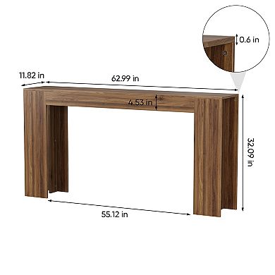 Pnronnc 62.99 Inch Wood Console Table Extra Long Narrow Entryway Table