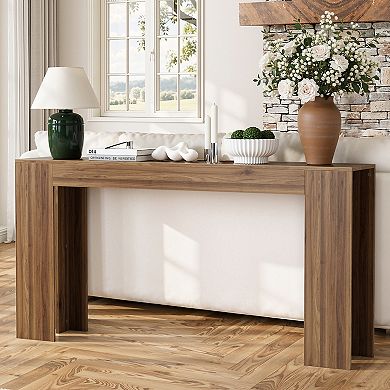 Pnronnc 62.99 Inch Wood Console Table Extra Long Narrow Entryway Table