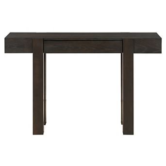 Pnronnc Console Table with Hidden Drawer and Power Outlet, Wooden Entryway Table with USB Ports