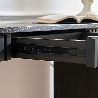 Pnronnc 59.05" Modern Console Table with Drawer Curved Entryway Table with Vertical Stripe Design