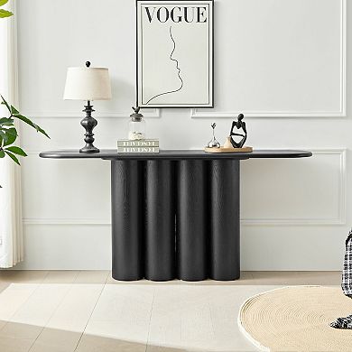 Pnronnc 66.93" Modern Console Table with Cylinder Legs Wooden Entryway Table