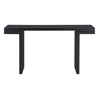 Pnronnc 60-Inch U-Style Console Table Geometric Entryway Table with Adjustable Feet