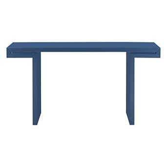 Pnronnc 60-Inch U-Style Console Table Geometric Entryway Table with Adjustable Feet