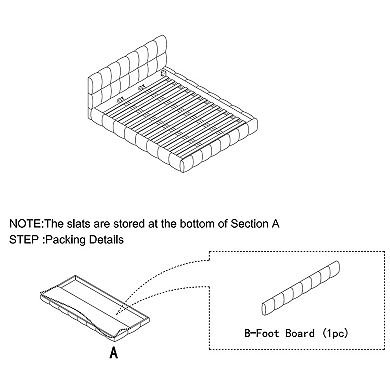 Pnronnc King Fabric Upholstered Bed Frame Grounded Bed Low Profile Platform Bed