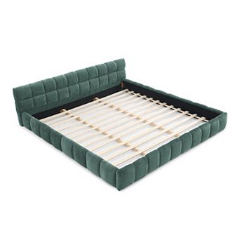 Pnronnc King Fabric Upholstered Bed Frame Grounded Bed Low Profile Platform Bed
