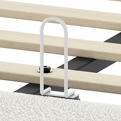 Pnronnc Low Profile Bed Frame Upholstered Platform Bed with Adjustable Headboard