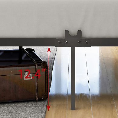 Pnronnc Metal Canopy Bed Frame with X Shape Headboard and Footboard Metal Slats Platform Bed