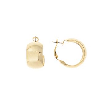 Rivka Friedman 18K Gold Plated Polished Wide Hoop with Omega Back