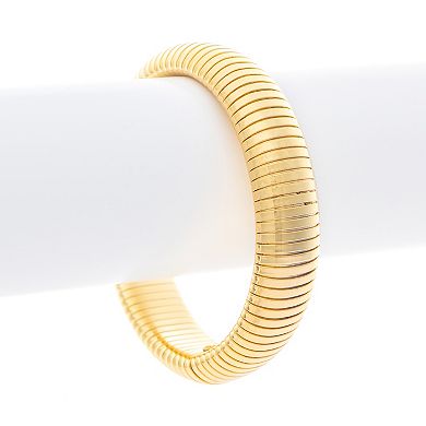Rivka Friedman 18K Gold Plated Polished Slide On Bangle Bracelet
