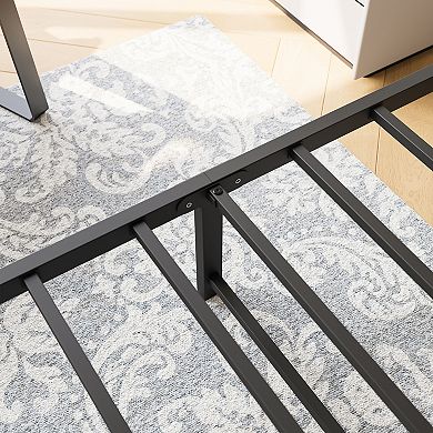 Pnronnc Metal Bed Frame Victorian Style Platform Bed with Headboard and Footboard