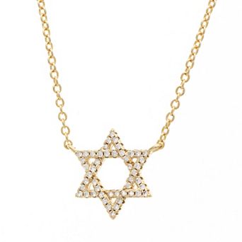 Rivka Friedman 18K Gold Plated Cubic Zirconia Encrusted Star of David Pendant