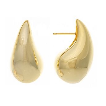 Rivka Friedman 18K Gold Plated Polished Teardrop Stud Earrings
