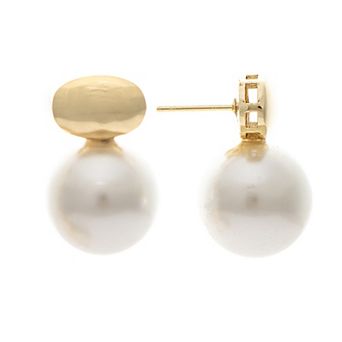 Rivka Friedman 18K Gold Plated Pearl Drop Earrings