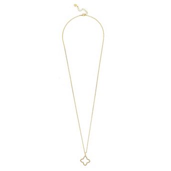 Rivka Friedman 18K Gold Plated Open CZ Flower Necklace