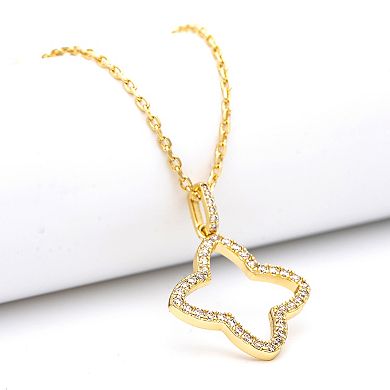 Rivka Friedman 18K Gold Plated Open CZ Flower Necklace