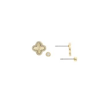 Rivka Friedman 18K Gold Plated Clover Stud Earring Set