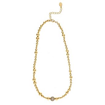 Rivka Friedman 18K Gold Plated Beaded Necklace with CZ Beaded details