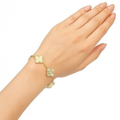 Rivka Friedman 18K Gold Plated Five Station Flower Bracelet