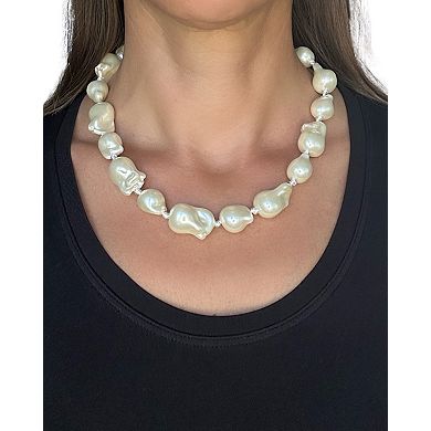 Rivka Friedman Baroque Shell Pearl Collar Necklace