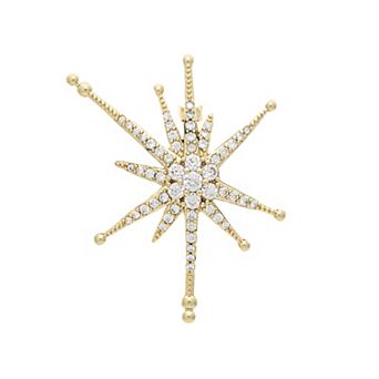 Rivka Friedman 18K Gold Plated CZ Starburst Pin
